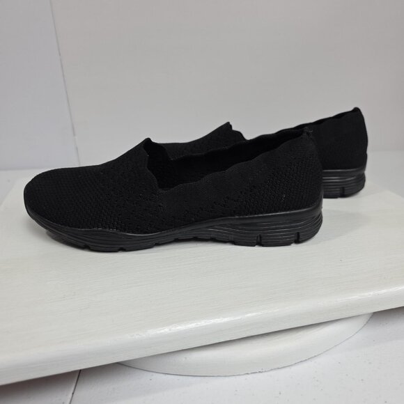 Skechers Classic Fit Shoes Womens Size 7.5 Black Slip On Memory Foam Comfort - Picture 4 of 10